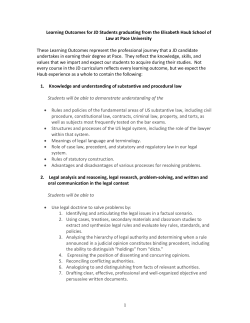 Learning Outcomes - Pace Law School