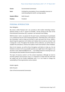 Limiting the consumption of non-renewable resources to - PS-MUN