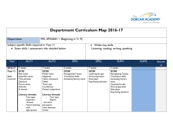 Department Curriculum Map 2016-17