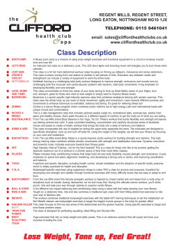 Class Descriptions - Clifford Health Club