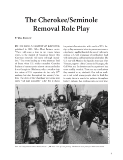 The Cherokee/Seminole Removal Role Play