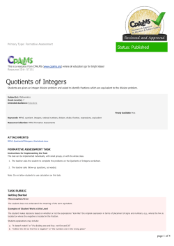 Quotients of Integers