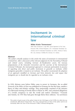 Incitement in international criminal law