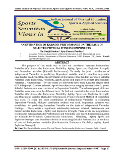 Explosive Strength - Indian Journal of Physical Education, Sports