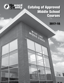 Catalog of Approved Middle School Courses - 2017-18