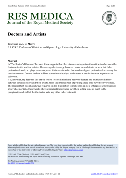 Doctors and Artists - University of Edinburgh Open Journals