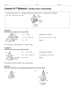 Lesson 8-7 Reteach- Surface Area of Pyramids