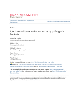 Contamination of water resources by pathogenic bacteria