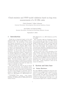 Cloud statistics and NWP-model validation based