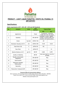 PRODUCT &ndash; LIGHT LIQUID PARAFFIN / WHITE OIL PHARMA