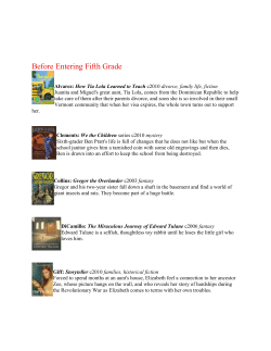 Book Selection for Before Entering 5th Grade