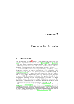 Chapter 2: Domains for Adverbs