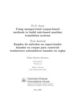 Ph.D. thesis Using unsupervised corpus-based methods to