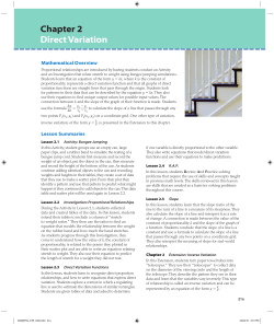 Chapter 2 Direct Variation