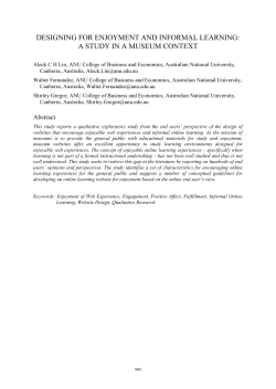 DESIGNING FOR ENJOYMENT AND INFORMAL LEARNING: A
