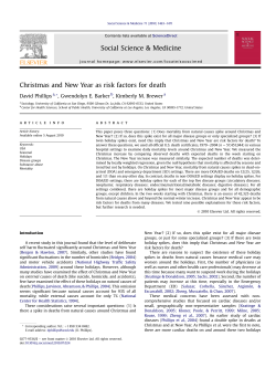 Christmas and New Year as Risk Factors for Death (in Social