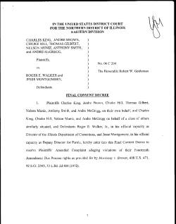 King v. Walker - Final Consent Decree