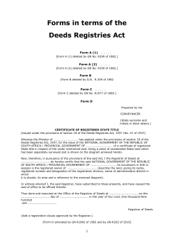 Forms In Terms Of The Deeds Registries Act