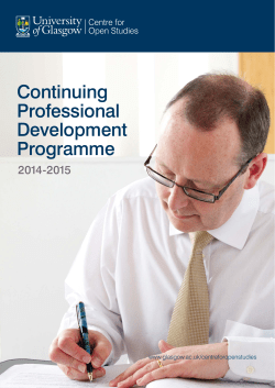 Centre for Open Studies CPD Programme
