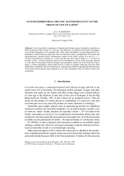 is extraterrestrial organic matter relevant to the origin of life on earth?