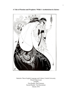Wilde`s Aestheticism in Salome - Utrecht University Repository