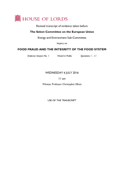 Food fraud and food integrity: written transcript