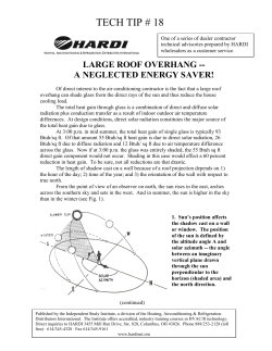 Large Roof Overhang: A Neglected Energy Saver