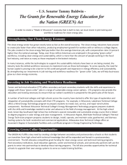 The Grants for Renewable Energy Education for the Nation (GREEN