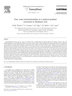 Peat&ndash;water interrelationships in a tropical peatland ecosystem in