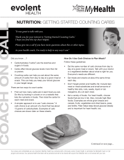 Getting Started Counting Carbs