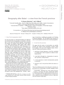 Geography after Babel &ndash; a view from the French province