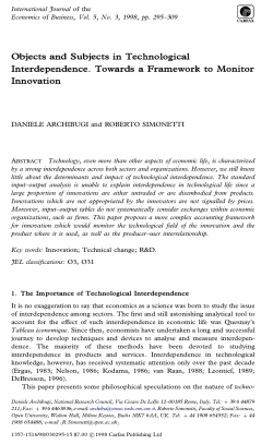 Objects and Subjects in Technological Interdependence. Towards a