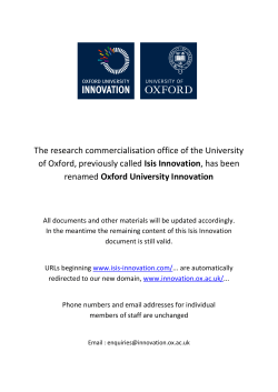 The research commercialisation office of the University of Oxford