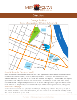 Directions - Metropolitan Room at the Newark Club