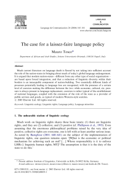 The case for a laissez-faire language policy