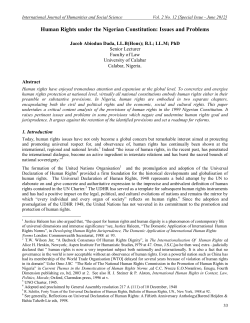 Human Rights under the Nigerian Constitution