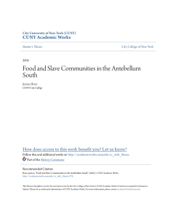 Food and Slave Communities in the Antebellum South