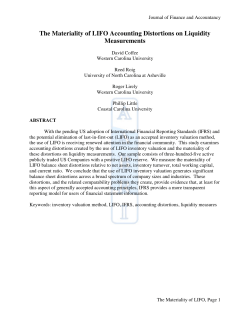 The Materiality of LIFO Accounting Distortions on Liquidity