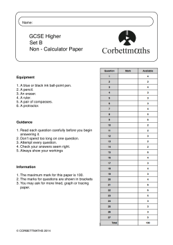 Higher Set B Non Calculator