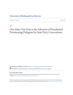One Man-One Vote in the Selection of Presidential Nominating