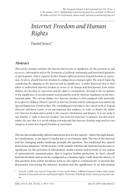 Internet Freedom and Human Rights