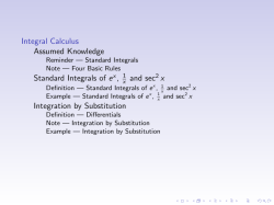 Integral Calculus Assumed Knowledge Standard