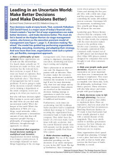Leading in an Uncertain World: Make Better Decisions (and Make