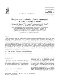 Heterogeneous distribution of metal nanocrystals in glazes of