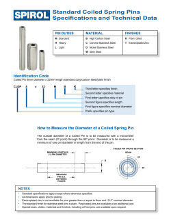Standard Coiled Spring Pins Specifications