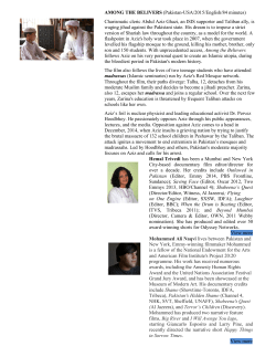 AMONG THE BELIVERS (Pakistan-USA/2015/English/84 minutes