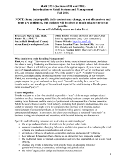 MAR 3231 - Warrington College of Business