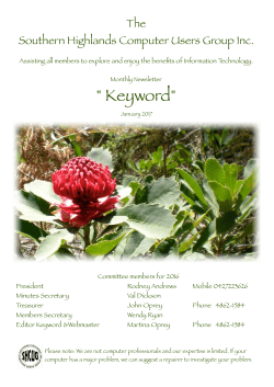 Issue 1 January Keyword 2017 - Southern Highlands Computer