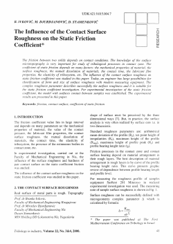 The influence of the contact surface roughness on the static friction