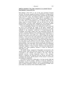 Abstracts 333 KRISTA KEEDUS. The gothic cathedral as an